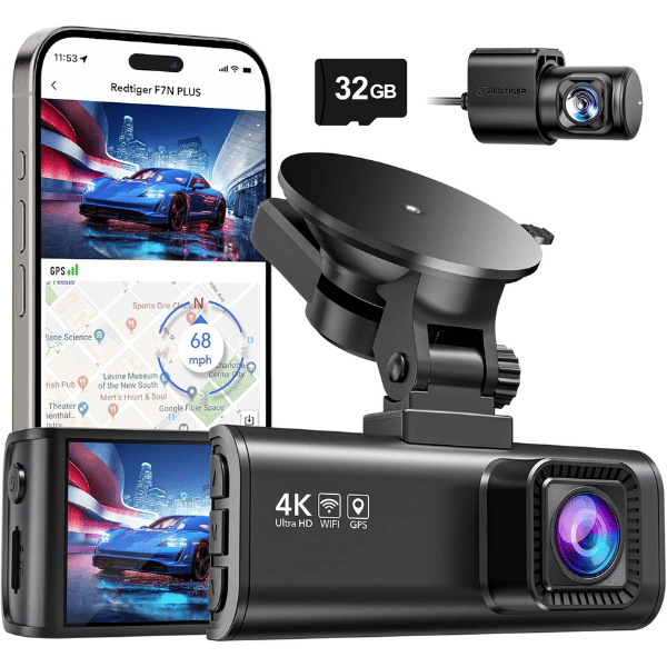 Wide-angle GPS dash cam with night vision for box truck drivers
