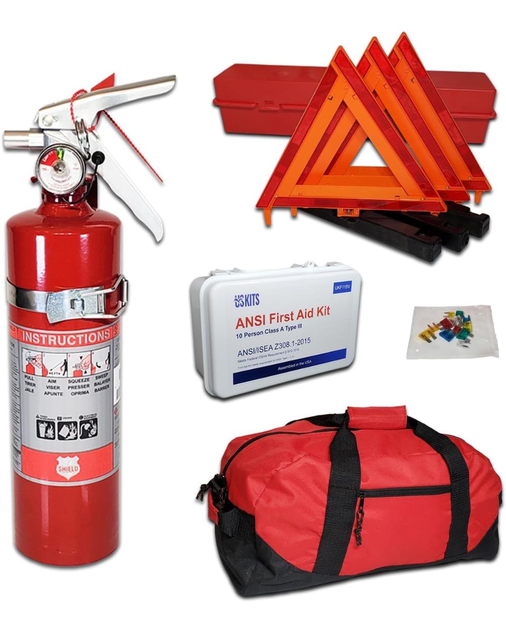 Emergency safety kit for roadside inspections and compliance readiness