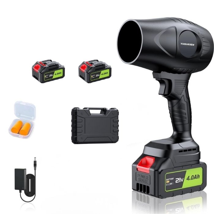Cordless blower for truck cab and equipment cleanup