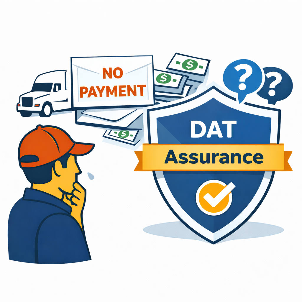 Trucker reviewing DAT Assurance protection after a broker fails to pay a load