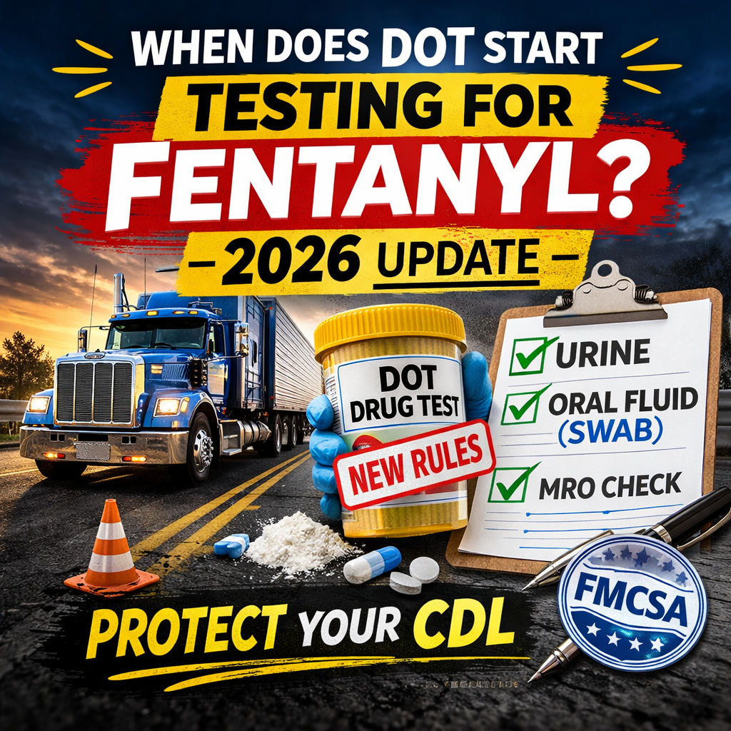DOT fentanyl testing date 2026 update for CDL drivers