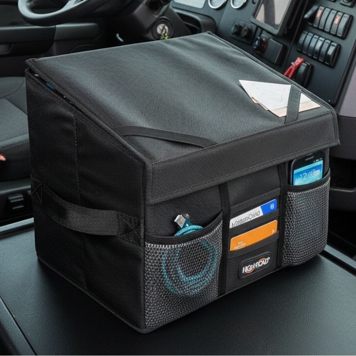 High Road Seat Organizer for truck cab filing