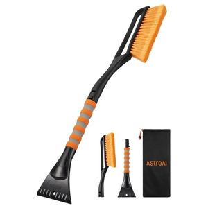 Snow and ice brush combo for truck drivers